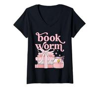 Donna Bookish - Maglietta da Ragazza per Amanti dei Libri Maglietta con Collo a V