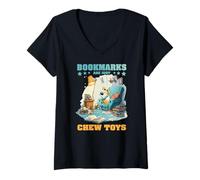 Donna Bookmarks Are Just Chew Toys Maglietta con Collo a V