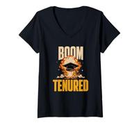 Donna Boom. Tenured. Traguardo Accademico Maglietta con Collo a V
