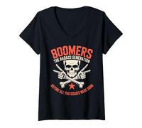 Donna Boomers La generazione tosta prima che Sissies nascessero Skull Maglietta con Collo a V