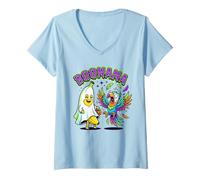 Donna Boonana Ghost Banana Halloween Pappagallo ha Paura Maglietta con Collo a V