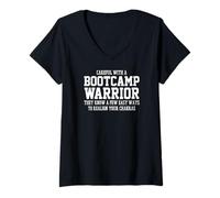 Donna Bootcamp Warrior Riallinea i Tuoi Chakra Allenamento Maglietta con Collo a V