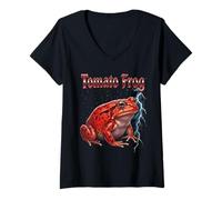 Donna Bootleg Tomato Frog Maglietta con Collo a V