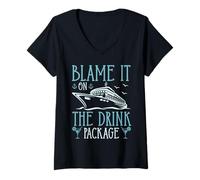 Donna Booze Cruise Design Pacchetto Bere Vacanza in crociera Maglietta con Collo a V