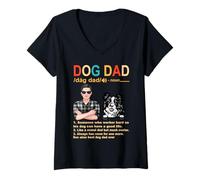 Donna Border Collie Dog Dad Definition Funny Fathers Day Maglietta con Collo a V