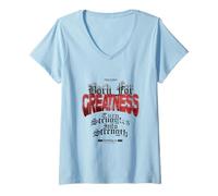 Donna Born for Greatness - Dichiarazione Urban Streetwear Maglietta con Collo a V