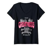 Donna Born for Greatness - Urban Streetwear Statement Maglietta con Collo a V
