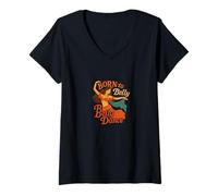 Donna Born to Belly Dance Colorful Dancer Art per artisti Maglietta con Collo a V