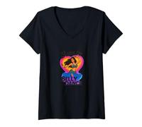 Donna Born to Belly Dance Colorful Dancer Art per artisti Maglietta con Collo a V