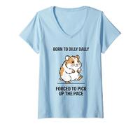 Donna Born To Dilly Dally costretto a Raccogliere la cavia Pace Maglietta con Collo a V