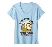 Donna Born To Dilly Dally costretto a Raccogliere la Lumaca Pace Maglietta con Collo a V