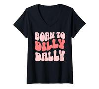 Donna Born To Dilly Dally Maglietta con Collo a V