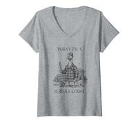 Donna Boscaiolo Silly Goose Maglietta con Collo a V