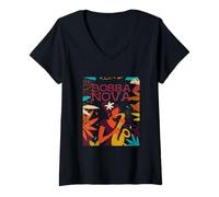 Donna Bossa Nova Samba Musica Jazz Brasile Brasile Rio de Janeiro Maglietta con Collo a V