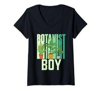 Donna Botanico Ragazzo Piante Botanici Fiori Botanisti Botanista Maglietta con Collo a V