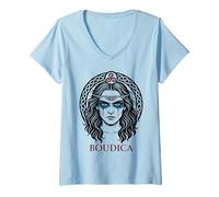 Donna Boudica Regina Guerriera Maglietta con Collo a V