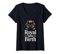 Donna Boujee Cat Fancy Spoiled Rich Energy Glam Sassy Posh Corona Maglietta con Collo a V