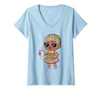 Donna Boujee Gingerbread Girl Divertente Donne Natale Maglietta con Collo a V