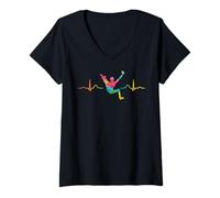 Donna Boulderer Heartbeat ECG Boulder Bambini Boulder Maglietta con Collo a V
