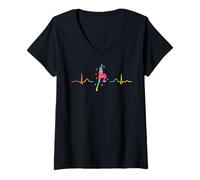 Donna Boulderer Heartbeat ECG Boulder Bambini Boulder Maglietta con Collo a V