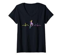 Donna Boulderer Heartbeat ECG Boulder Bambini Boulder Maglietta con Collo a V