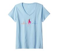 Donna Boulderer Heartbeat ECG Boulder Bambini Boulder Maglietta con Collo a V