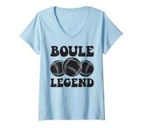 Donna Boule Legend Petanque Outfit Palla Bersaglio per Boule Maglietta con Collo a V