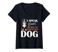 Donna Bovaro del Bernese Berner Dog Maglietta con Collo a V