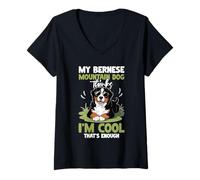 Donna Bovaro del Bernese Berner Dog Maglietta con Collo a V