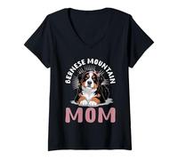 Donna Bovaro del Bernese Berner Dog Maglietta con Collo a V