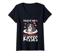 Donna Bovaro del Bernese Berner Dog Maglietta con Collo a V