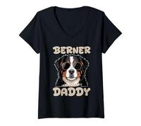 Donna Bovaro del Bernese Berner Dog Maglietta con Collo a V