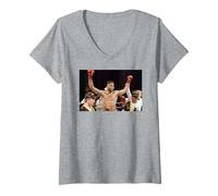 Donna Boxe Lennox Lewis Campione dei Pesi massimi Beats al Malcolm Maglietta con Collo a V