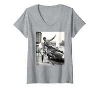 Donna Boxe Sugar Ray Robinson Boxer A Londra 1988 Maglietta con Collo a V