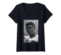 Donna Boxer Muhammad Ali si allena a Londra per Henry Cooper Fight Maglietta con Collo a V