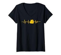 Donna Boxing Boxe Kickboxing Pugile Boy Battito del Cuore Maglietta con Collo a V