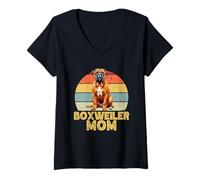 Donna Boxweiler Mom Funny Retro Love My Mixed Breed Dog Maglietta con Collo a V