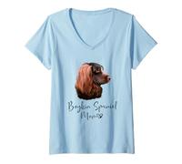 Donna Boykin Spaniel Mom Mamma Cane Boykin Spaniel Madre Maglietta con Collo a V