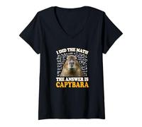 Donna Boys Girls Kids I Did The Math Answer Capybara Meme Lover Maglietta con Collo a V