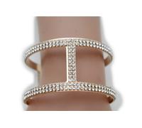 Donna Bracciale a Polsino Metallo Oro Moda Gioielli Largo Forma Decorato Stile