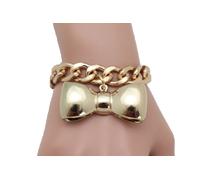 Donna Bracciale Metallo Oro Catena Papillon Fascino Moda Gioielli Lusso Elegante