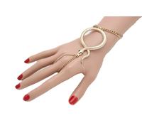 Donna Bracciale Metallo Oro Mano Catena Cobra Sexy Serpente Bling Ciondolo Ring