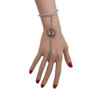 Donna Bracciale Nautico Moda Metallo Argento Mano Catena Ring Nave Ancora Charm