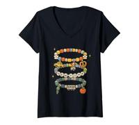 Donna Braccialetto dell'amicizia con Design impilato New York Maglietta con Collo a V