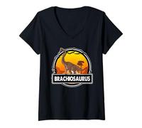 Donna Brachiosaurus Dinosaur Prehistoric Dinosaurs Lover Maglietta con Collo a V