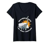 Donna Brachiosaurus My Spirit Dinosauro Design Maglietta con Collo a V
