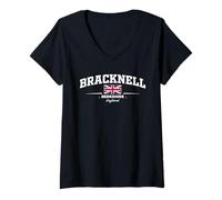 Donna Bracknell England Maglietta con Collo a V