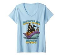 Donna Brain Rot Kids Meme Italian Brainrot Capitano Moby Maglietta con Collo a V