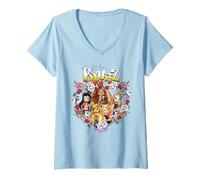 Donna Bratz Girls in Heart Frame di telefoni e fiamme. "DRAMA MAMA" Maglietta con Collo a V