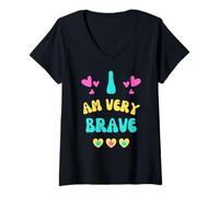 Donna Bravery OTTIENI Bene Presente Sono Coraggioso per Il Coraggio Maglietta con Collo a V